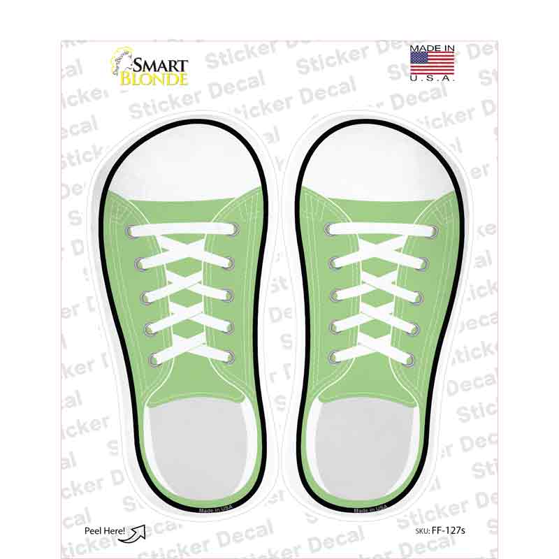 Lime Green Solid Novelty Shoe Outlines Sticker Decal Small