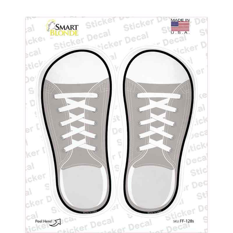 Tan Solid Novelty Shoe Outlines Sticker Decal Small