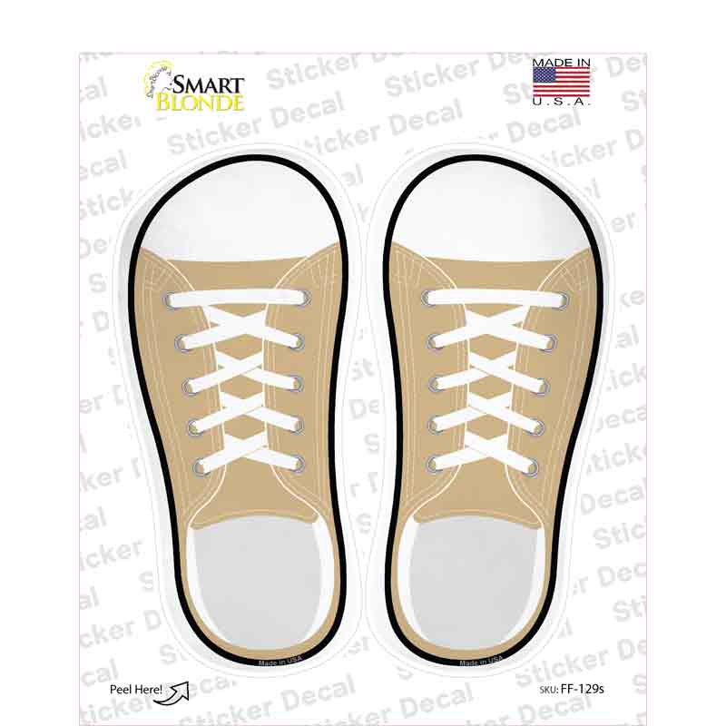 Gold Solid Novelty Shoe Outlines Sticker Decal Small