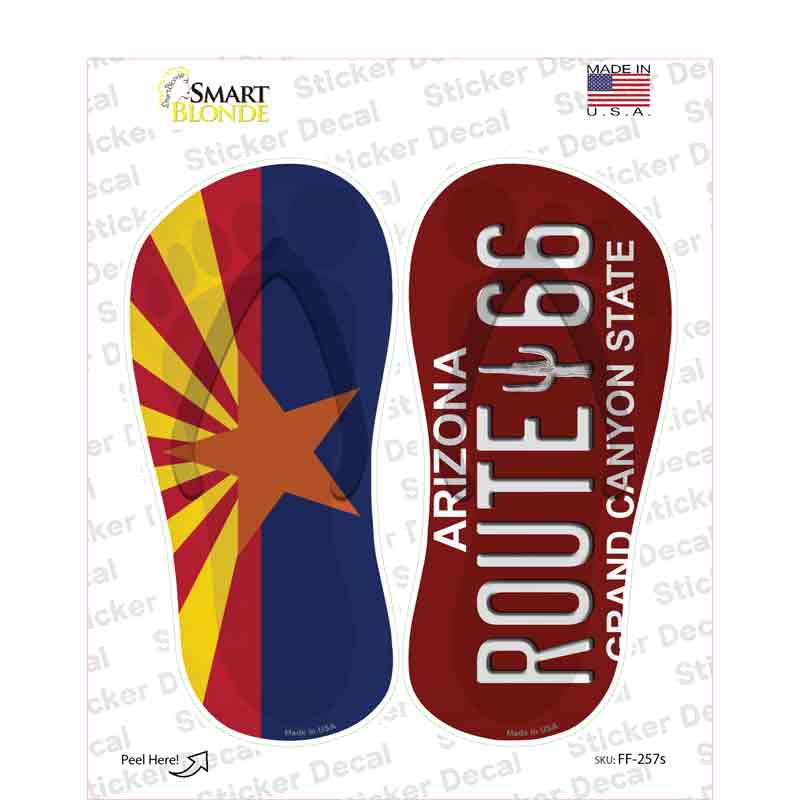 AZ Flag|Route 66 Arizona Novelty Flip Flops Sticker Decal Small