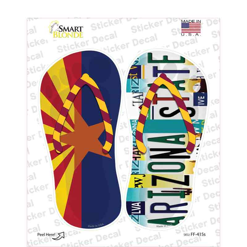AZ Flag|Arizona State Strip Art Novelty Flip Flops Sticker Decal Small
