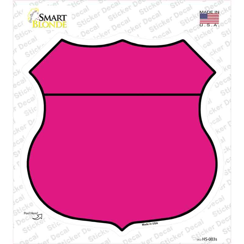 Pink Novelty Highway Shield Sticker Decal