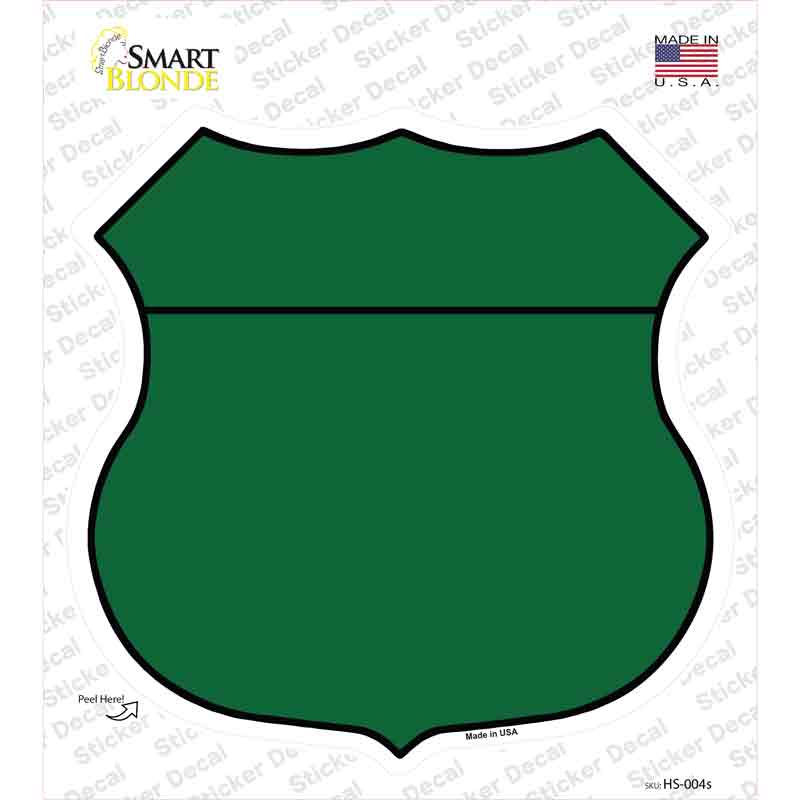 Green Novelty Highway Shield Sticker Decal