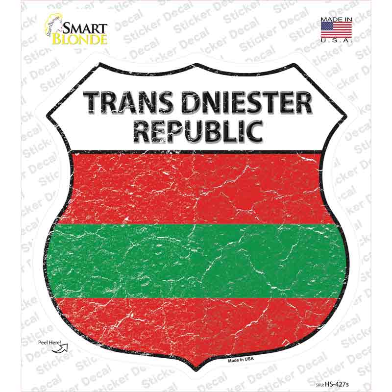 Trans Dniester Republic Flag Novelty Highway Shield Sticker Decal