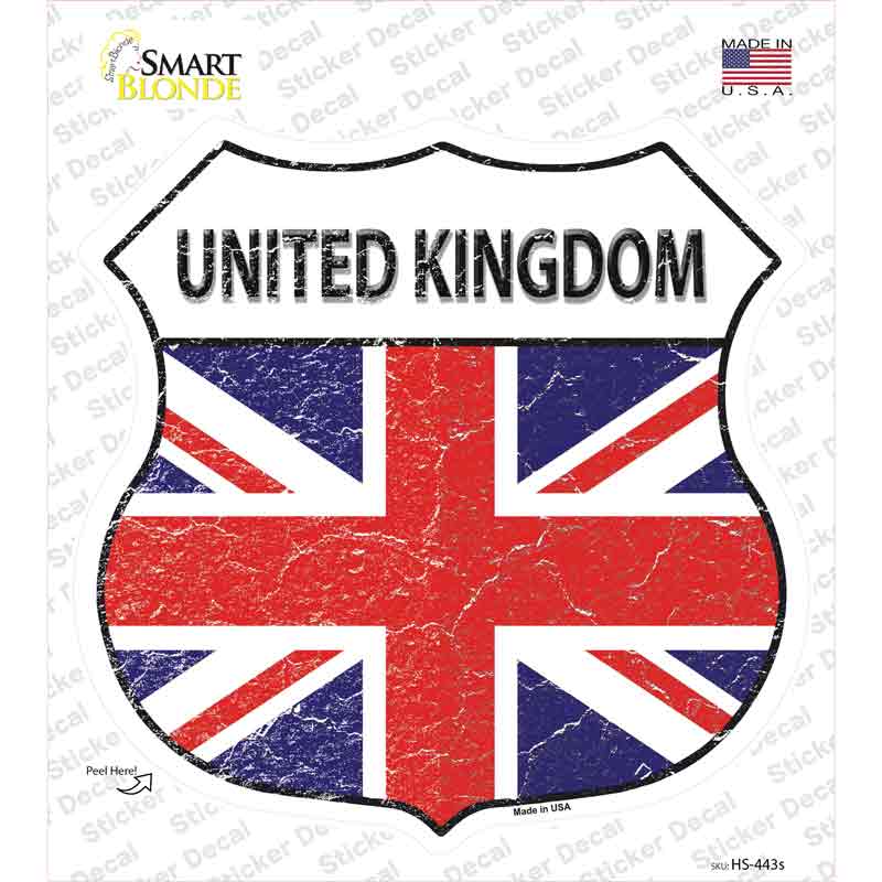 United Kingdom Flag Novelty Highway Shield Sticker Decal