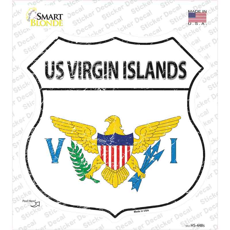 US Virgin Islands Flag Novelty Highway Shield Sticker Decal