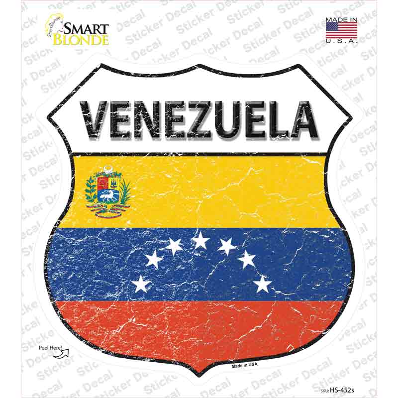 Venezuela Flag Novelty Highway Shield Sticker Decal