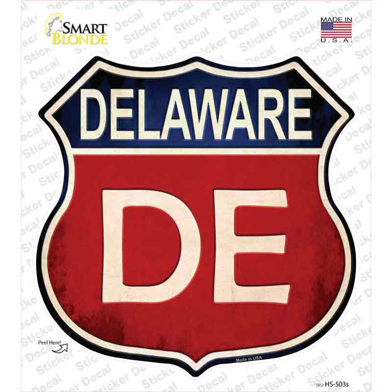 Delaware Novelty Highway Shield Sticker Decal