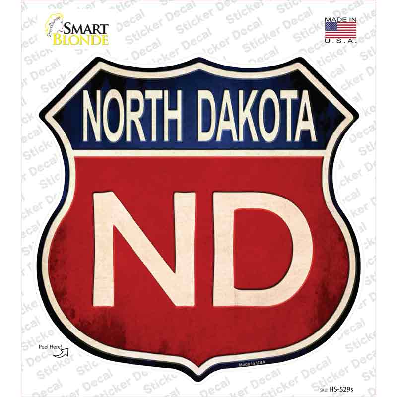 North Dakota Novelty Highway Shield Sticker Decal