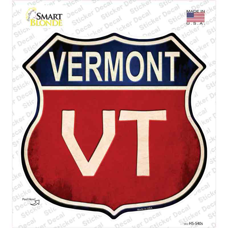 Vermont Novelty Highway Shield Sticker Decal