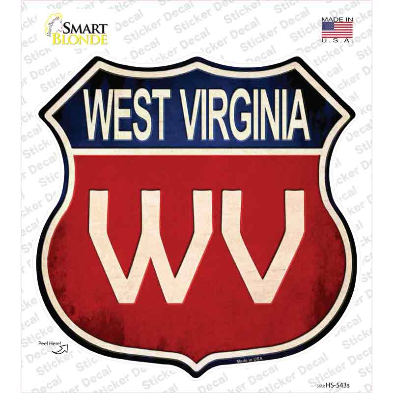 West Virginia Novelty Highway Shield Sticker Decal