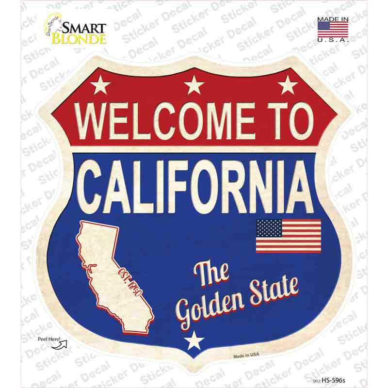 California Established Novelty Highway Shield Sticker Decal
