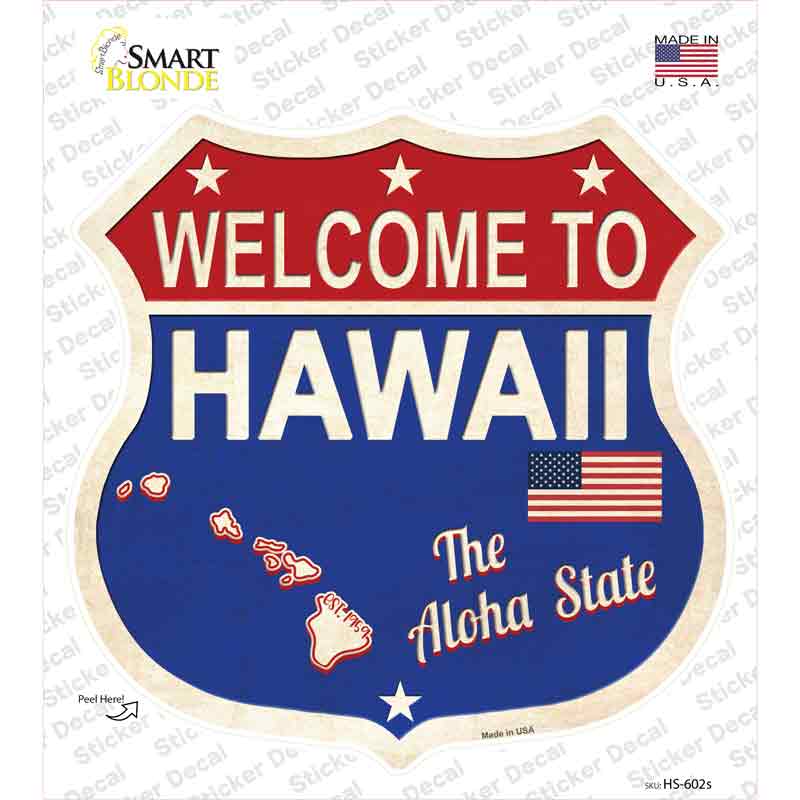 Hawaii Established Novelty Highway Shield Sticker Decal