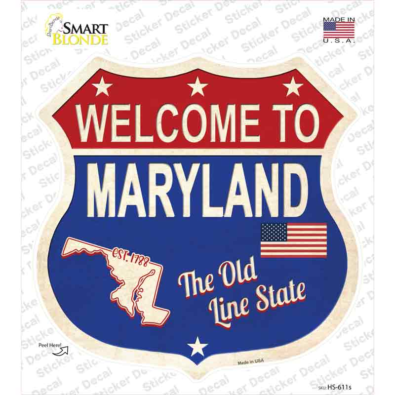 Maryland Established Novelty Highway Shield Sticker Decal