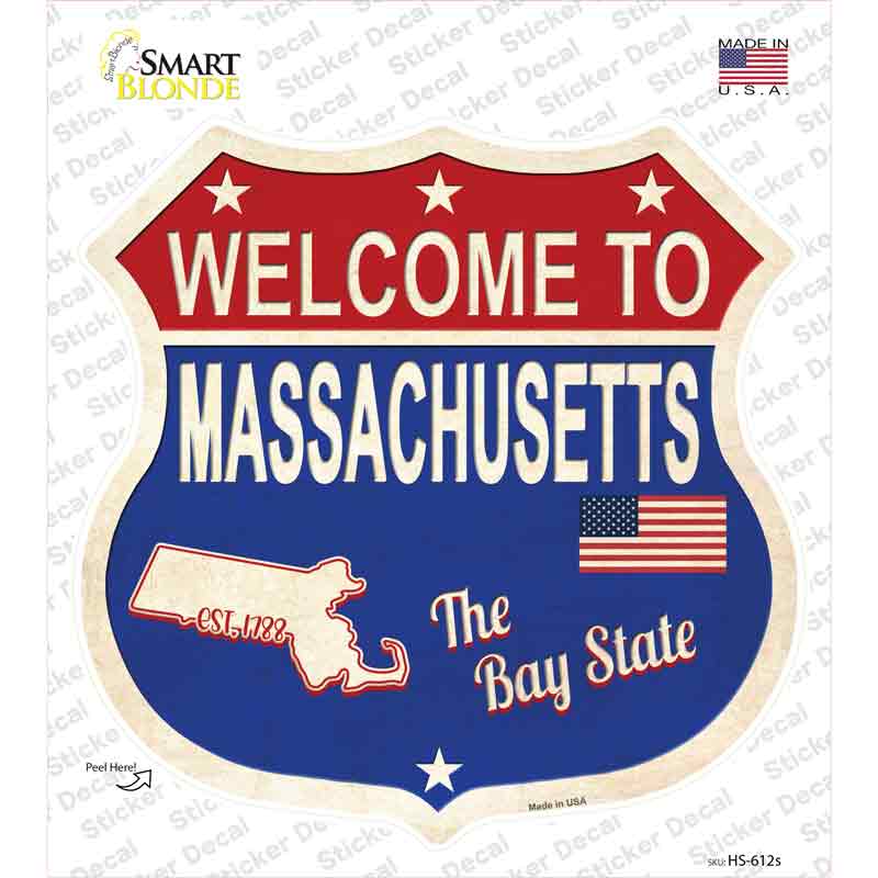 Massachusetts Established Novelty Highway Shield Sticker Decal
