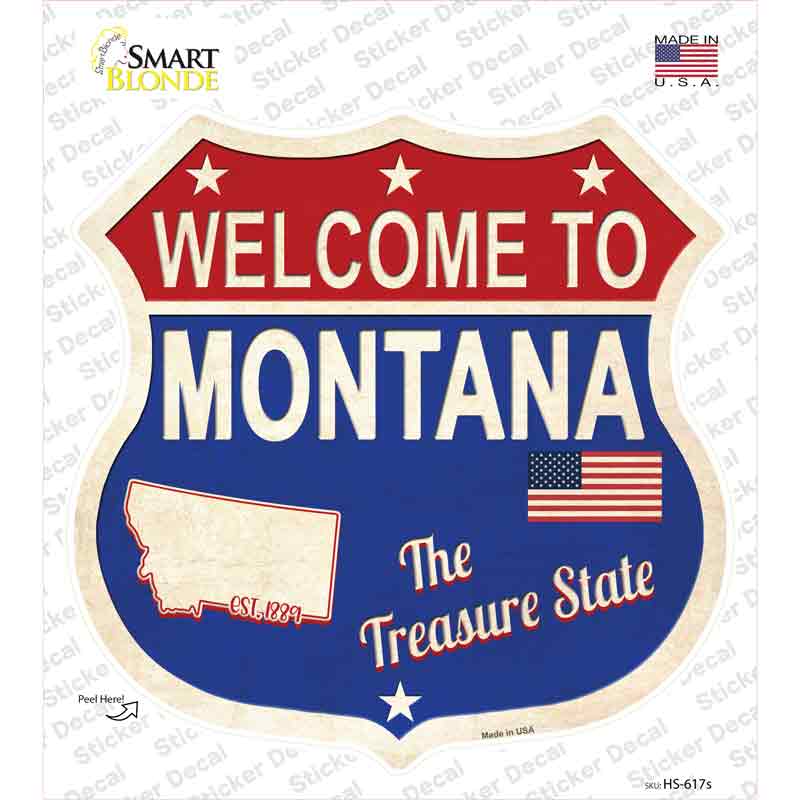 Montana Established Novelty Highway Shield Sticker Decal