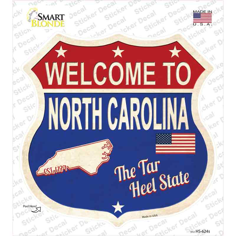 North Carolina Established Novelty Highway Shield Sticker Decal