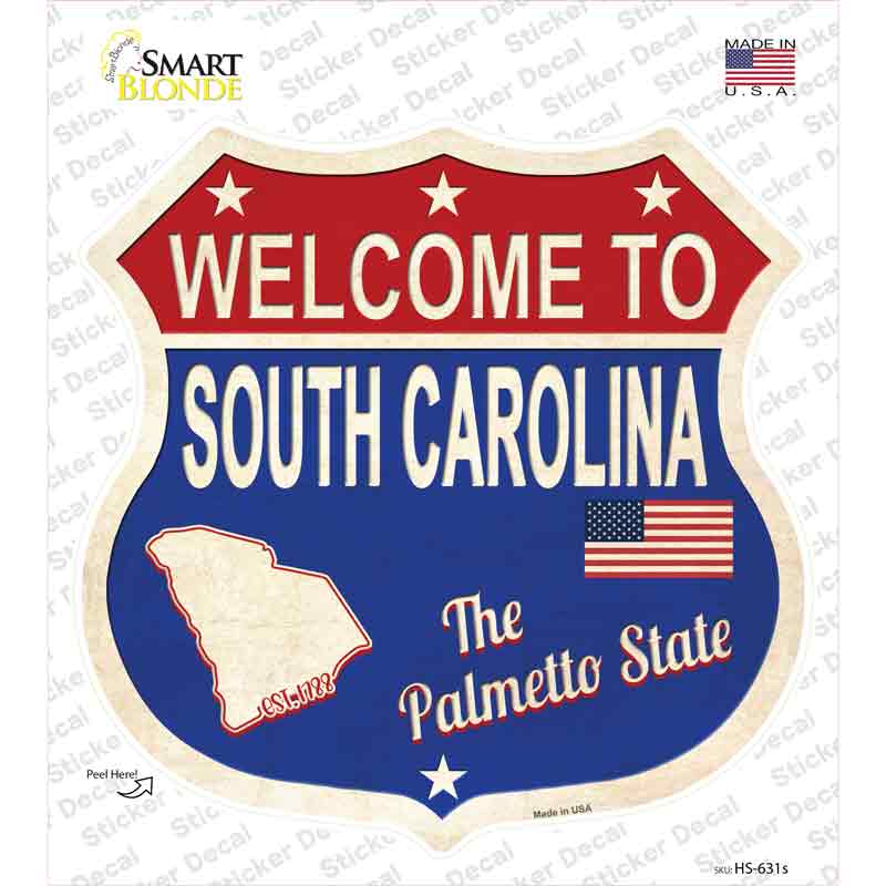 South Carolina Established Novelty Highway Shield Sticker Decal