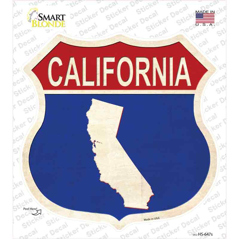 California Silhouette Novelty Highway Shield Sticker Decal