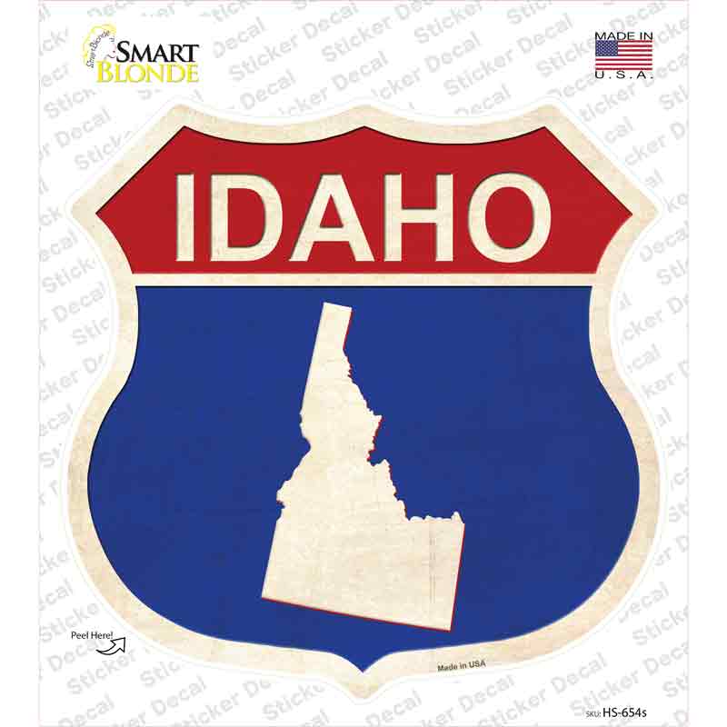 Idaho Silhouette Novelty Highway Shield Sticker Decal