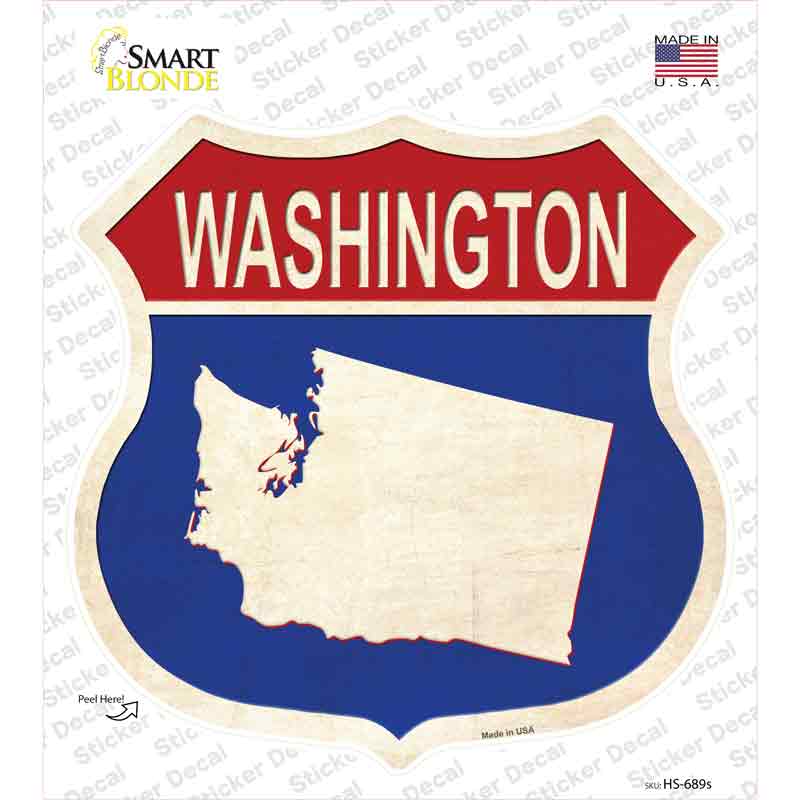 Washington Silhouette Novelty Highway Shield Sticker Decal
