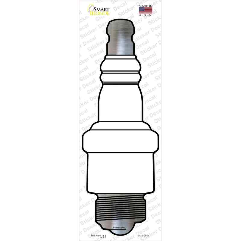 White Novelty Spark Plug Sticker Decal