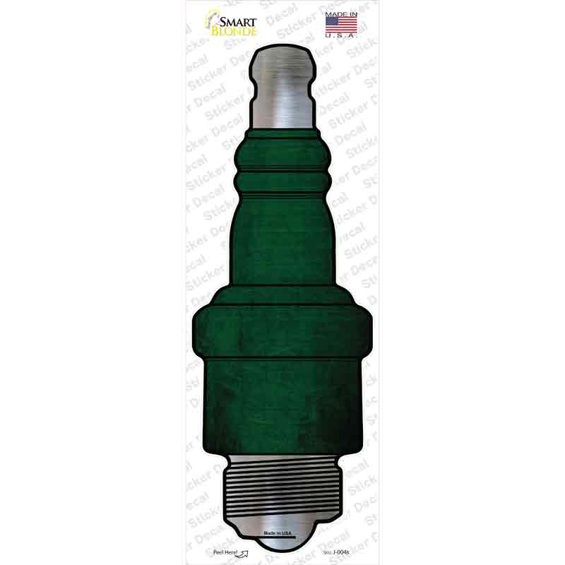Green Oil Rubbed Novelty Spark Plug Sticker Decal