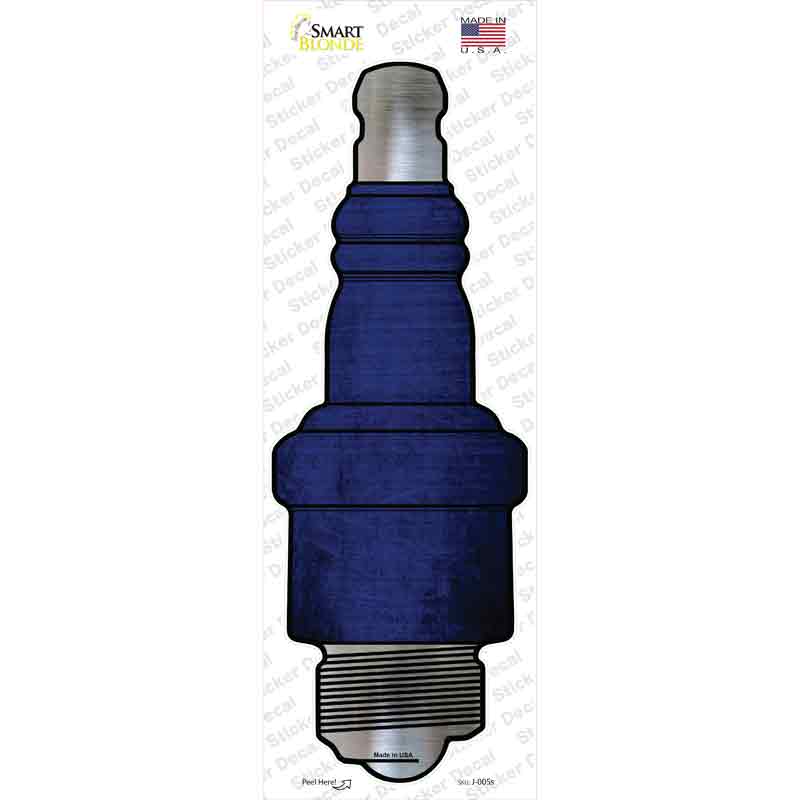Blue Oil Rubbed Novelty Spark Plug Sticker Decal