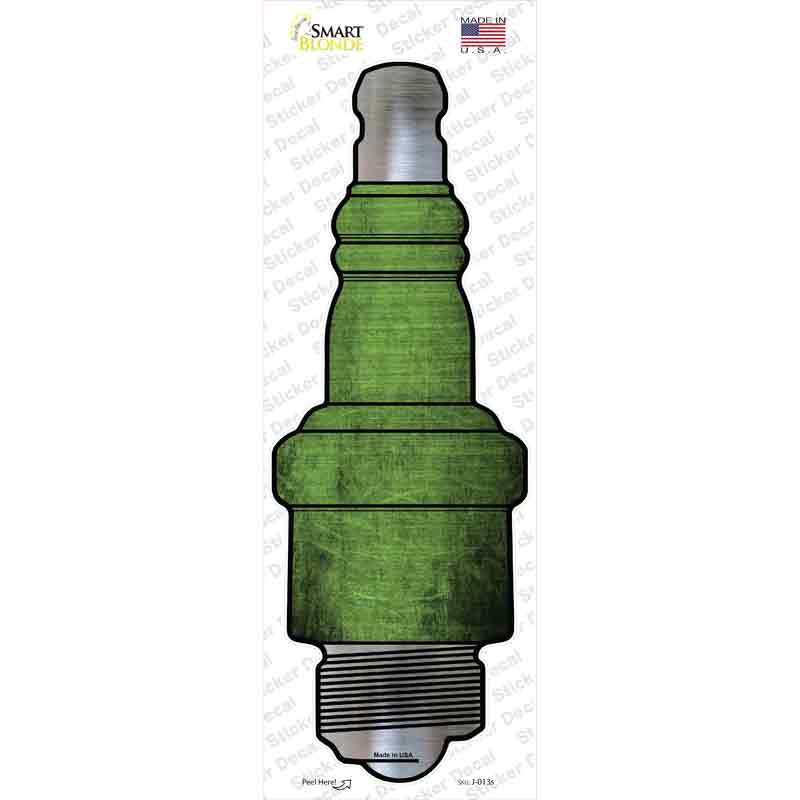 Lime Green Oil Rubbed Novelty Spark Plug Sticker Decal