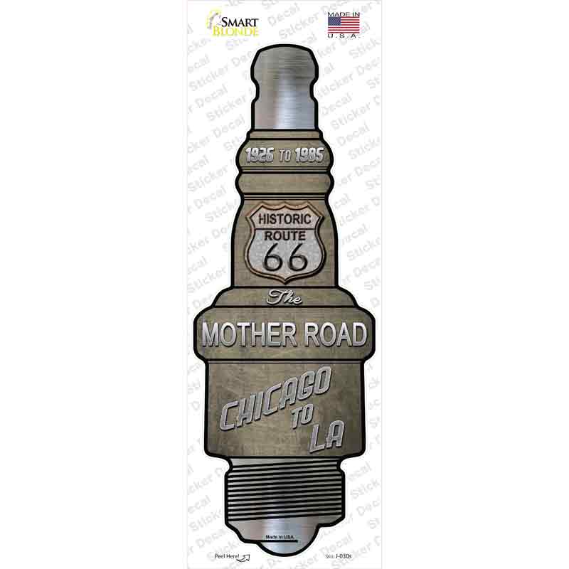 Route 66 Novelty Spark Plug Sticker Decal