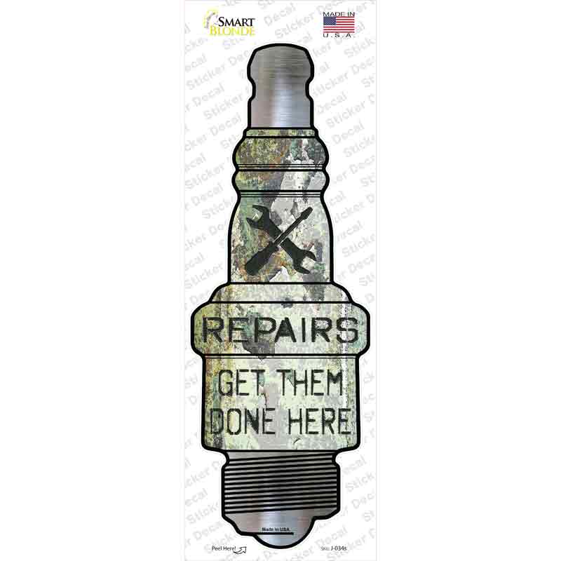 Repair Novelty Spark Plug Sticker Decal