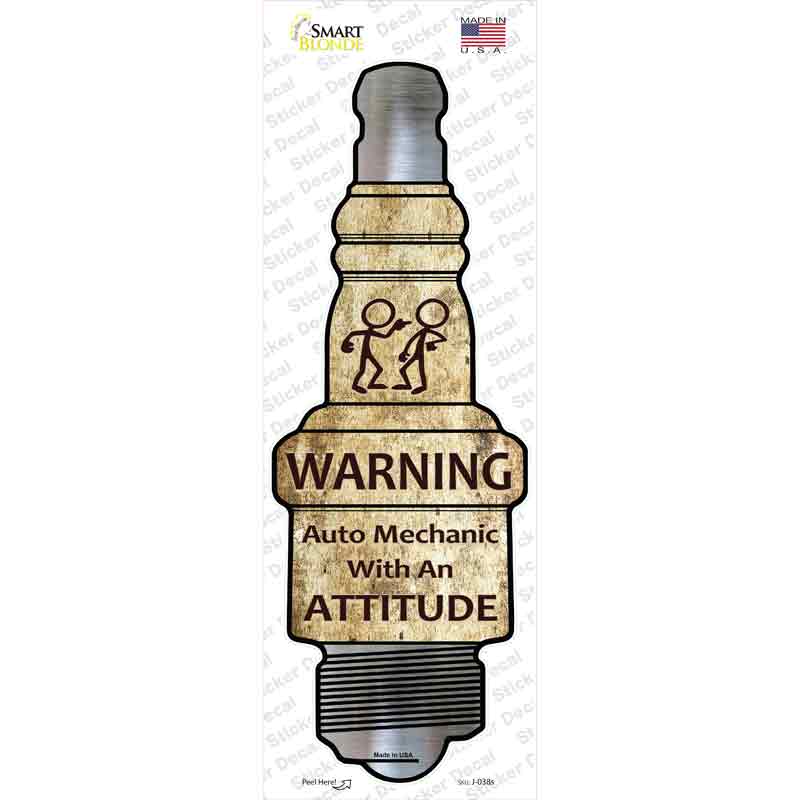 Auto Mechanic Novelty Spark Plug Sticker Decal