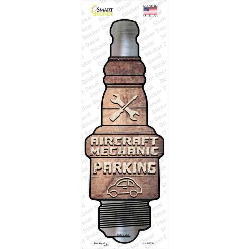 Aircraft Mechanic Parking Novelty Spark Plug Sticker Decal