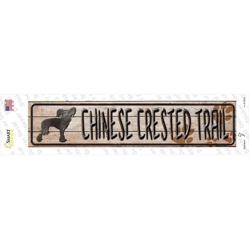 Chinese Crested Trail Novelty Narrow Sticker Decal