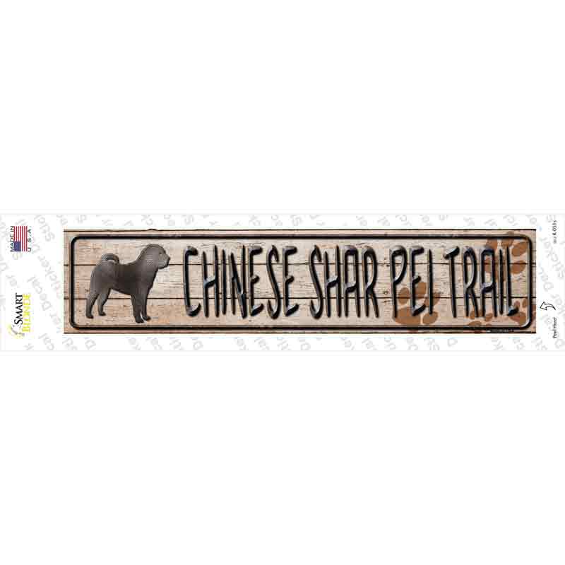 Chinese Shar Pei Trail Novelty Narrow Sticker Decal