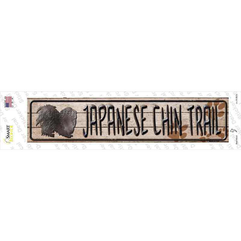 Japanese Chin Trail Novelty Narrow Sticker Decal