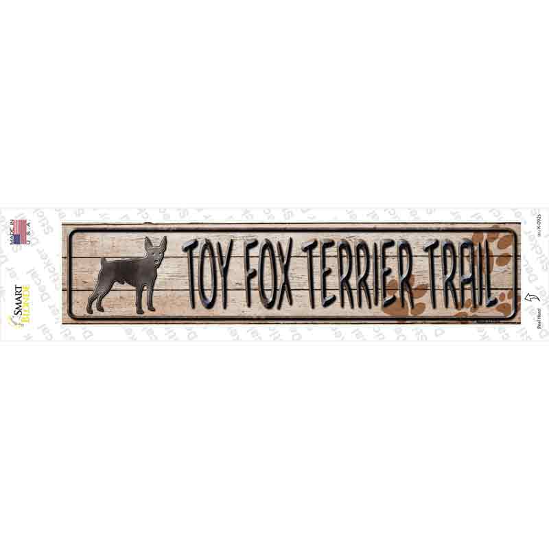 Toy Fox Terrier Trail Novelty Narrow Sticker Decal