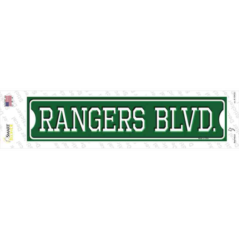 Rangers Blvd Novelty Narrow Sticker Decal