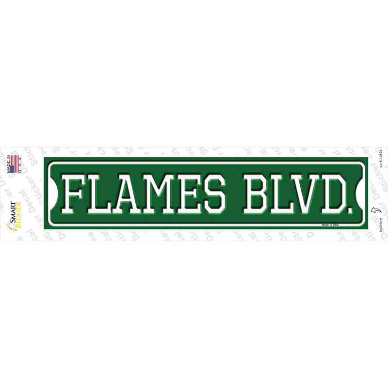 Flames Blvd Novelty Narrow Sticker Decal