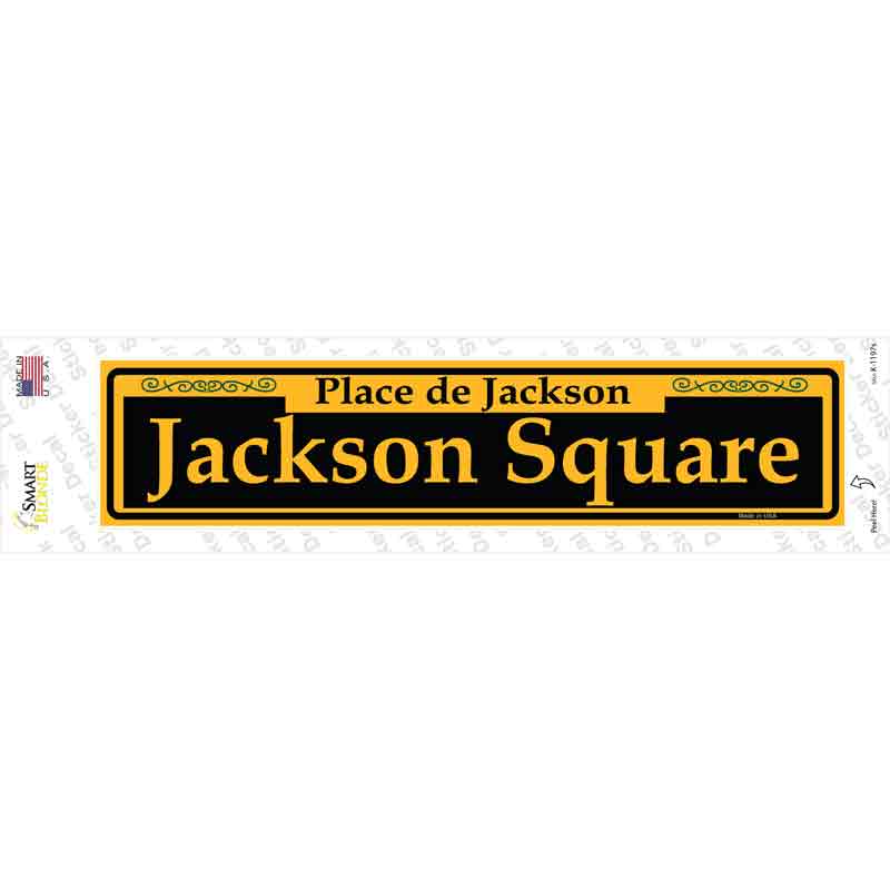 Jackson Square Yellow Novelty Narrow Sticker Decal