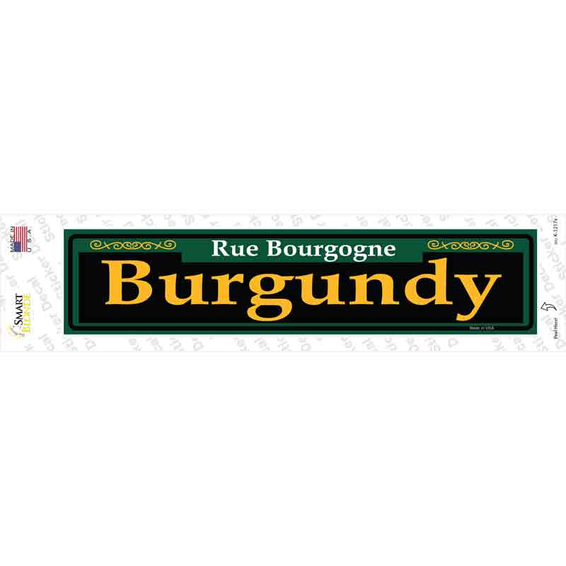 Burgundy Green Novelty Narrow Sticker Decal