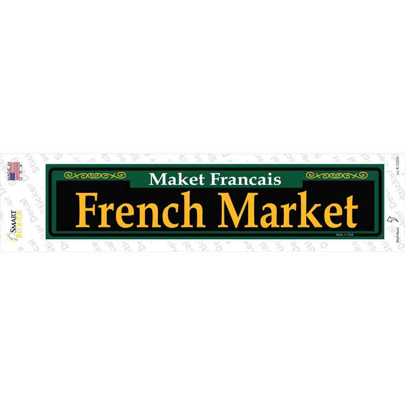 French Market Green Novelty Narrow Sticker Decal