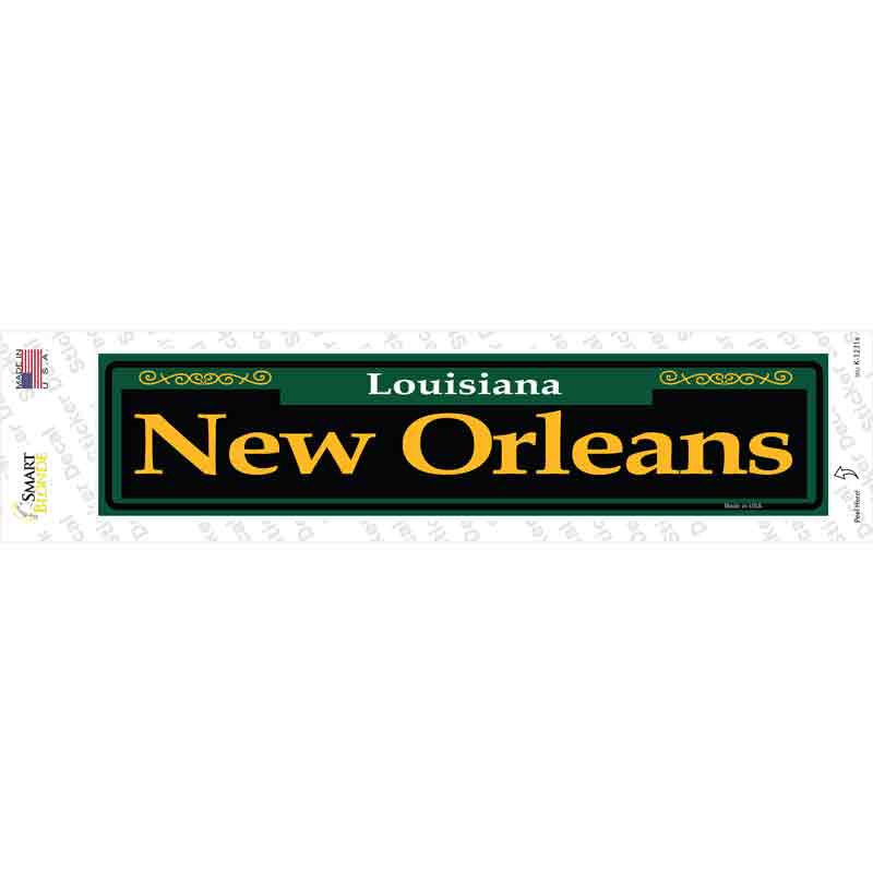 New Orleans Green Novelty Narrow Sticker Decal