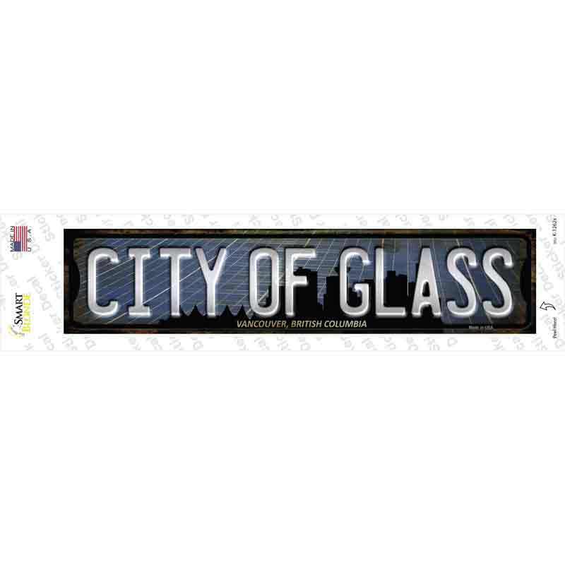 Vancouver British Columbia City of Glass Novelty Narrow Sticker Decal
