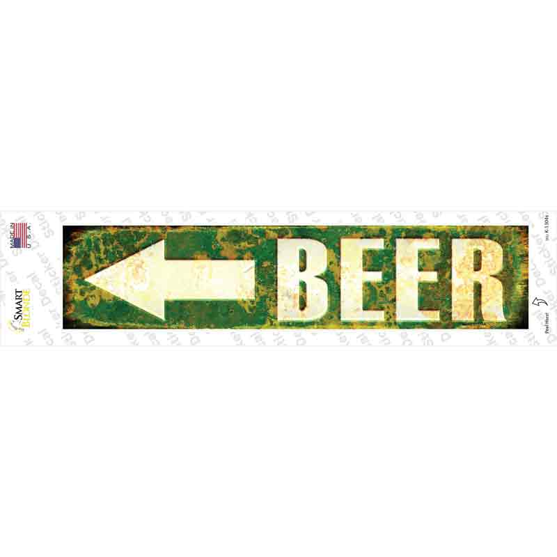 Beer to the Left Novelty Narrow Sticker Decal