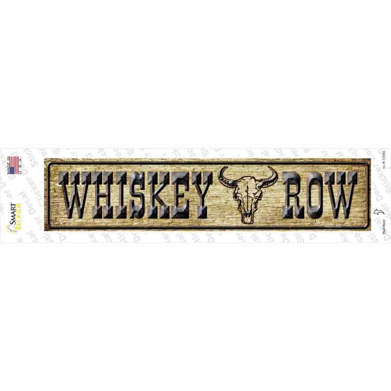 Whiskey Row Skull Novelty Narrow Sticker Decal