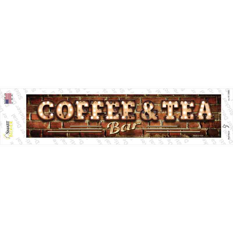 Coffee and Tea Bulb Lettering Novelty Narrow Sticker Decal