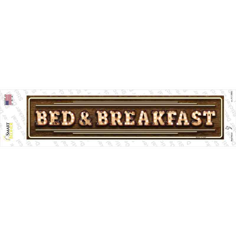 Bed and Breakfast Bulb Lettering Novelty Narrow Sticker Decal
