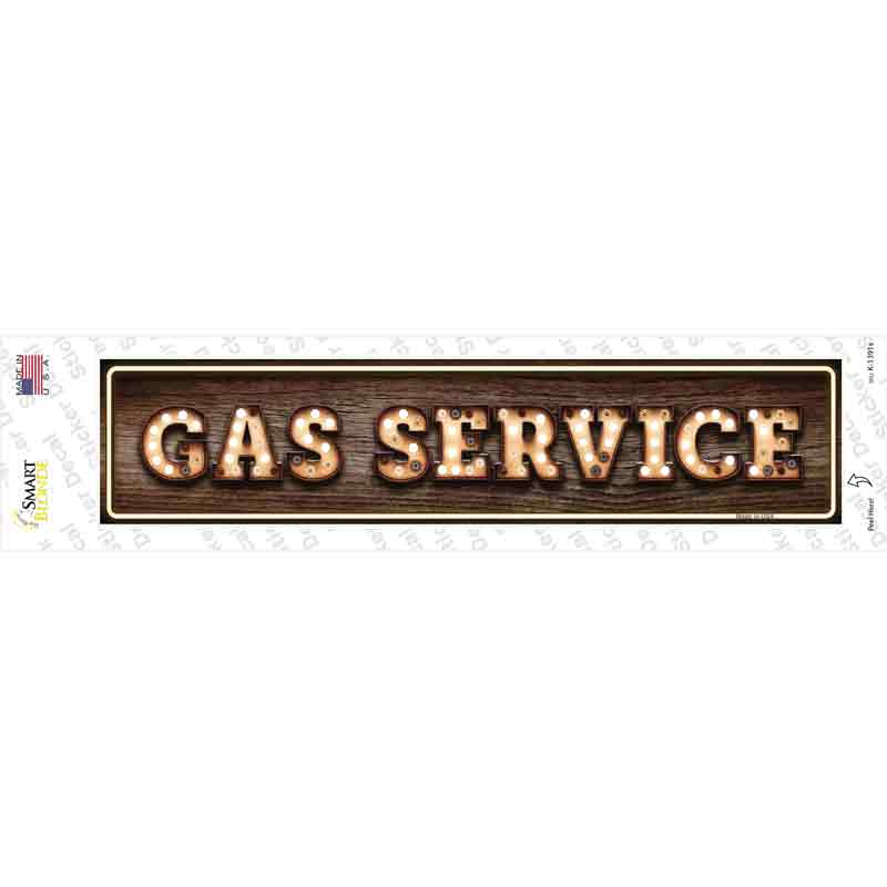 Gas Service Bulb Lettering Novelty Narrow Sticker Decal
