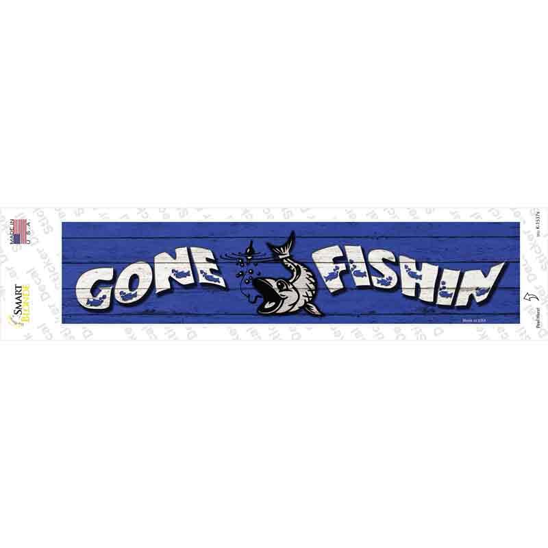 Gone Fishin Novelty Narrow Sticker Decal